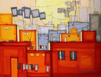 Salman Farooqi, 24 x 30 Inch, Acrylic on Canvas,  Cityscape Painting-AC-SF-145